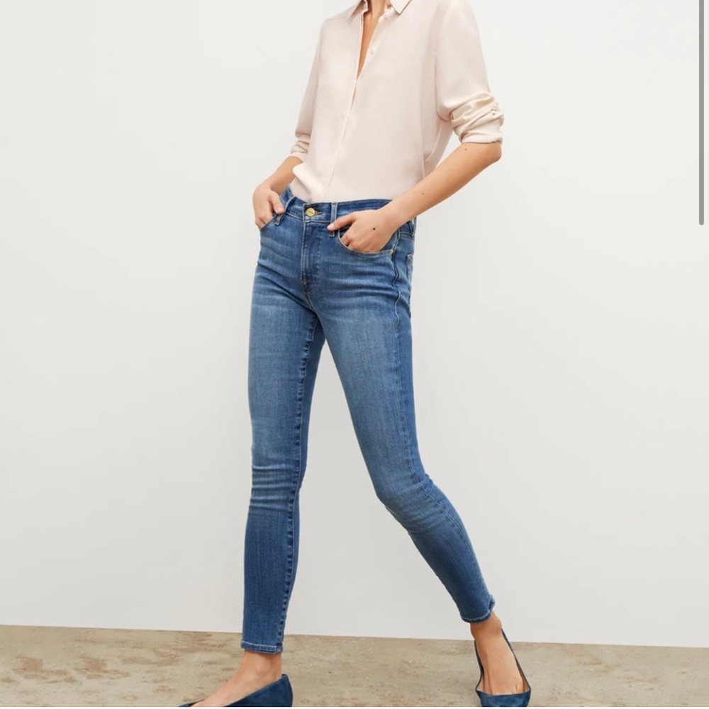 Frame Denim Le High Skinny Medium Wash High Rise Skinny Jeans Size 27